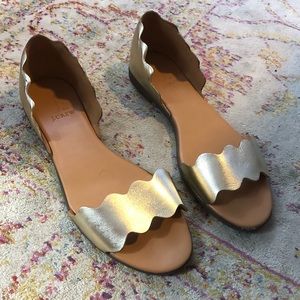 Metallic J. Crew Flats Size 7.5